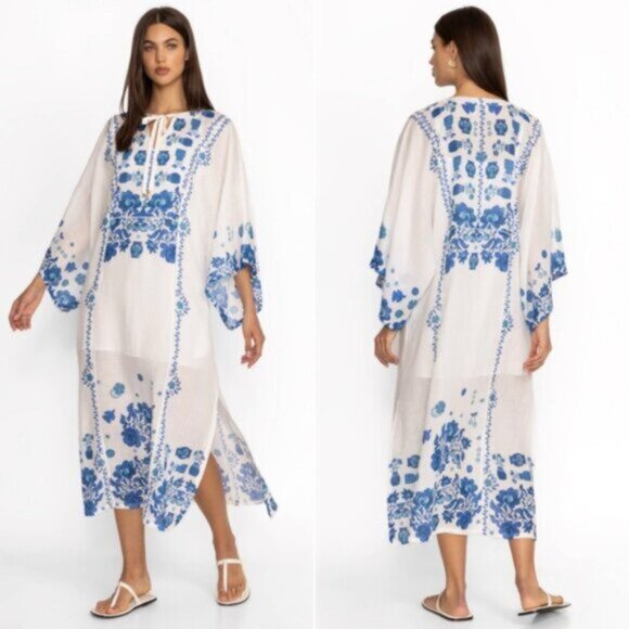 NWT Johnny Was Jade Collection Biannca Linen Kaftan Dress - Picture 15 of 15